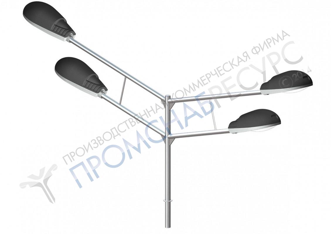 2К4-Ф - кронштейн угловой для четырех консольных светильников на фланце.jpg 2K4-Ф-180-(К38) - Кронштейн для консольных светильников угловой